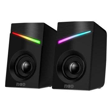 CONNECT IT CSP-1100-BK - НАБІР 2x LED RGB Ігровий динамік 6W/5V чорний