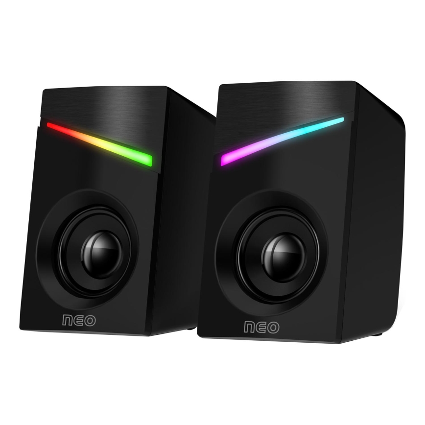 CONNECT IT CSP-1100-BK - НАБІР 2x LED RGB Ігровий динамік 6W/5V чорний