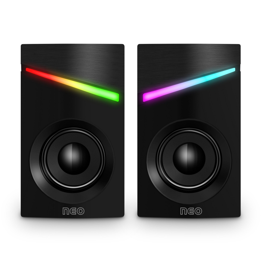CONNECT IT CSP-1100-BK - НАБІР 2x LED RGB Ігровий динамік 6W/5V чорний