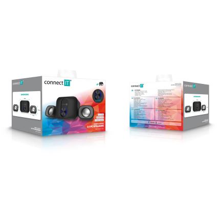 CONNECT IT CSP-2100-BK - Набор светодиодных колонок с сабвуфером 11W/5V черный