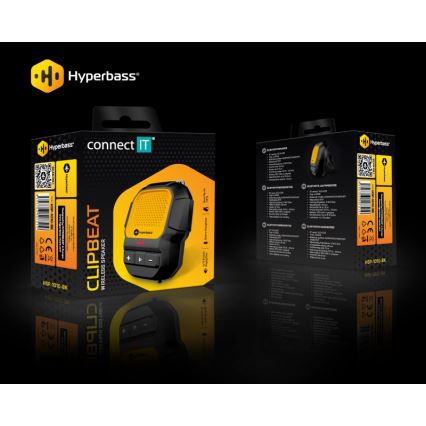 CONNECT IT HSP-1010-BK - Беспроводной динамик с микрофоном ClipBEAT 2 Вт/5 В 560 мА·ч IPX7 чёрный/жёлтый