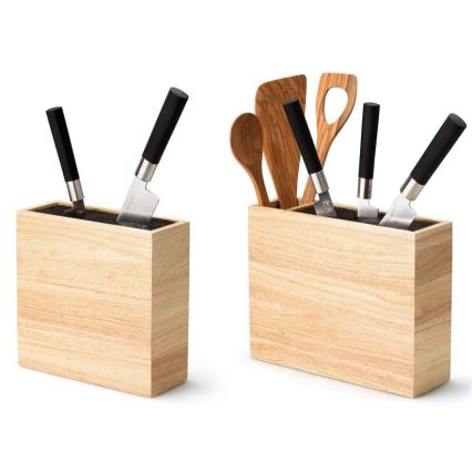 Continenta C3314 - Подставка для ножей с гибкой вставкой 22x9x21,5 см каучуковое дерево