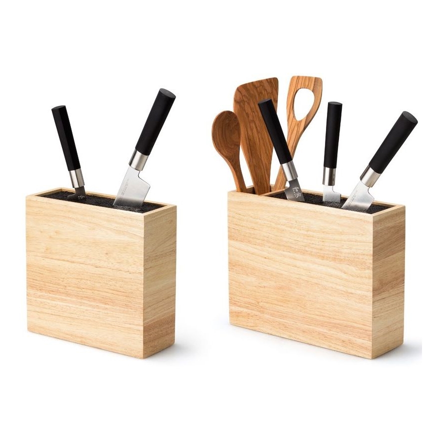 Continenta C3314 - Подставка для ножей с гибкой вставкой 22x9x21,5 см каучуковое дерево