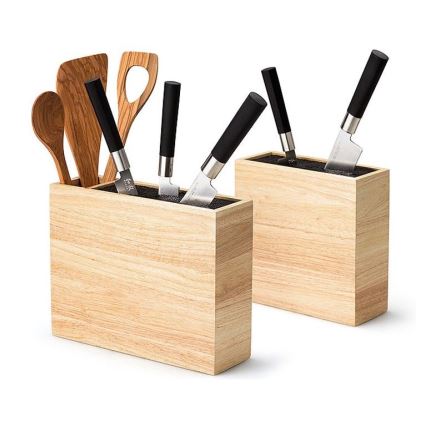 Continenta C3314 - Подставка для ножей с гибкой вставкой 22x9x21,5 см каучуковое дерево
