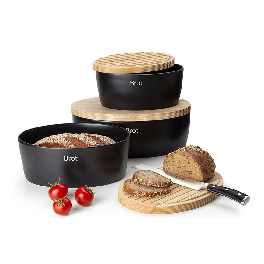 Continenta C3730 - Хлебница 13,5x30 см черная/бежевая