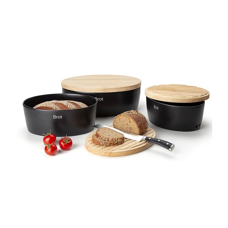 Continenta C3730 - Хлебница 13,5x30 см черная/бежевая