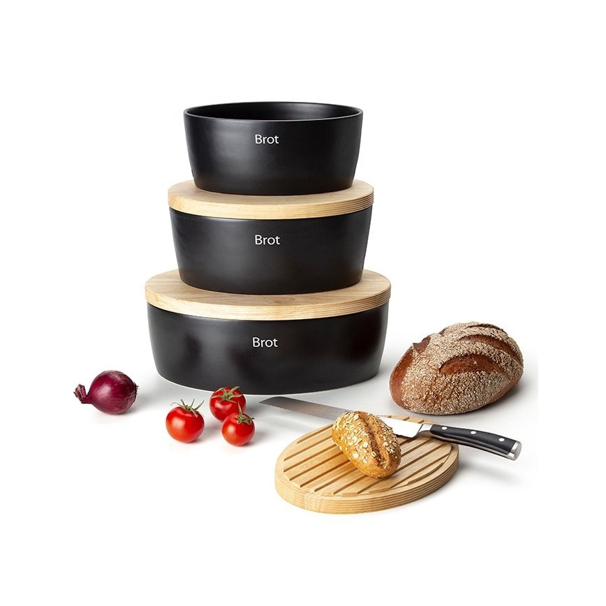 Continenta C3730 - Хлебница 13,5x30 см черная/бежевая