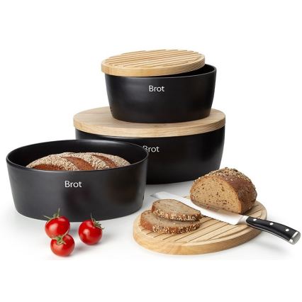 Continenta C3730 - Хлібниця 13,5x30 см чорний/бежевий