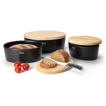 Continenta C3731 - Хлебница с крышкой 27x20x13,5 см каучуковое дерево