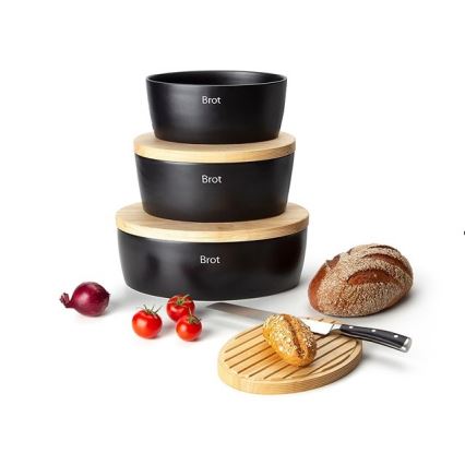 Continenta C3731 - Хлебница с крышкой 27x20x13,5 см каучуковое дерево