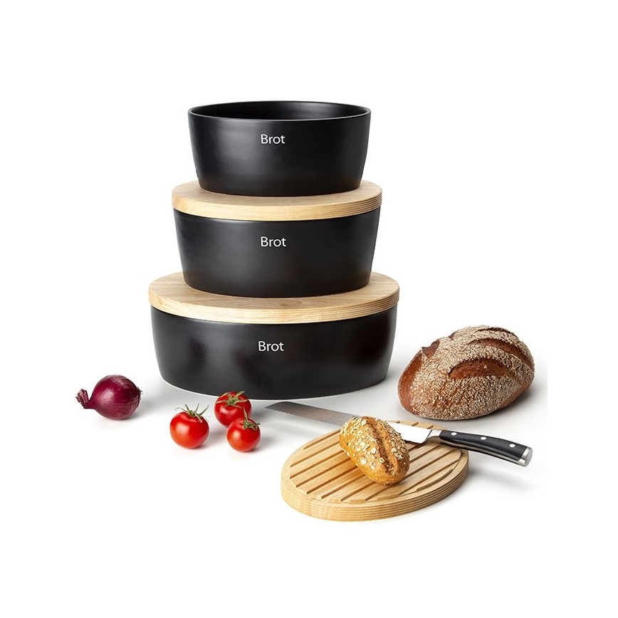 Continenta C3732 - Хлібниця 13,5x36 см чорний/бежевий