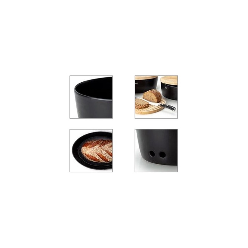 Continenta C3732 - Хлібниця 13,5x36 см чорний/бежевий