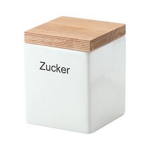 Continenta C3912 - Керамический пищевой контейнер с крышкой 10x10x12,5 см каучуковое дерево