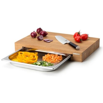 Continenta C4110 - Кухонная разделочная доска с миской 39x27 см дуб