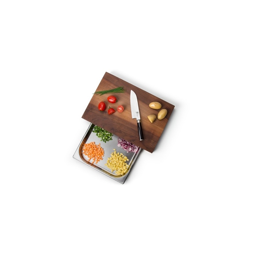 Continenta C4210 - Кухонная разделочная доска с миской 39x27 см ореховое дерево