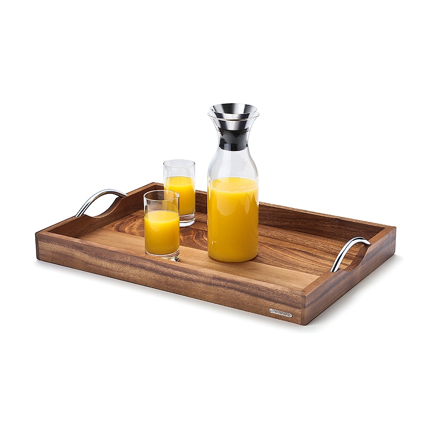 Continenta C4867 - Поднос с металлическими ручками 53x36 см акация