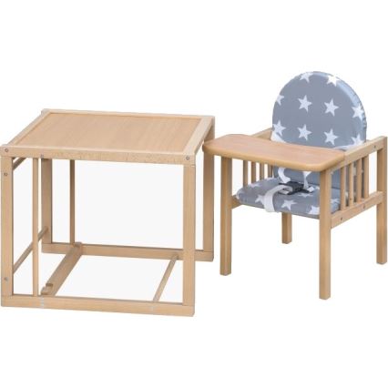 COSING - Детский стульчик для кормления 2 в 1 Viktoria, бук/серый