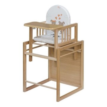 COSING - Дитячий стілець для годування 2в1 Вікторія бук/білий