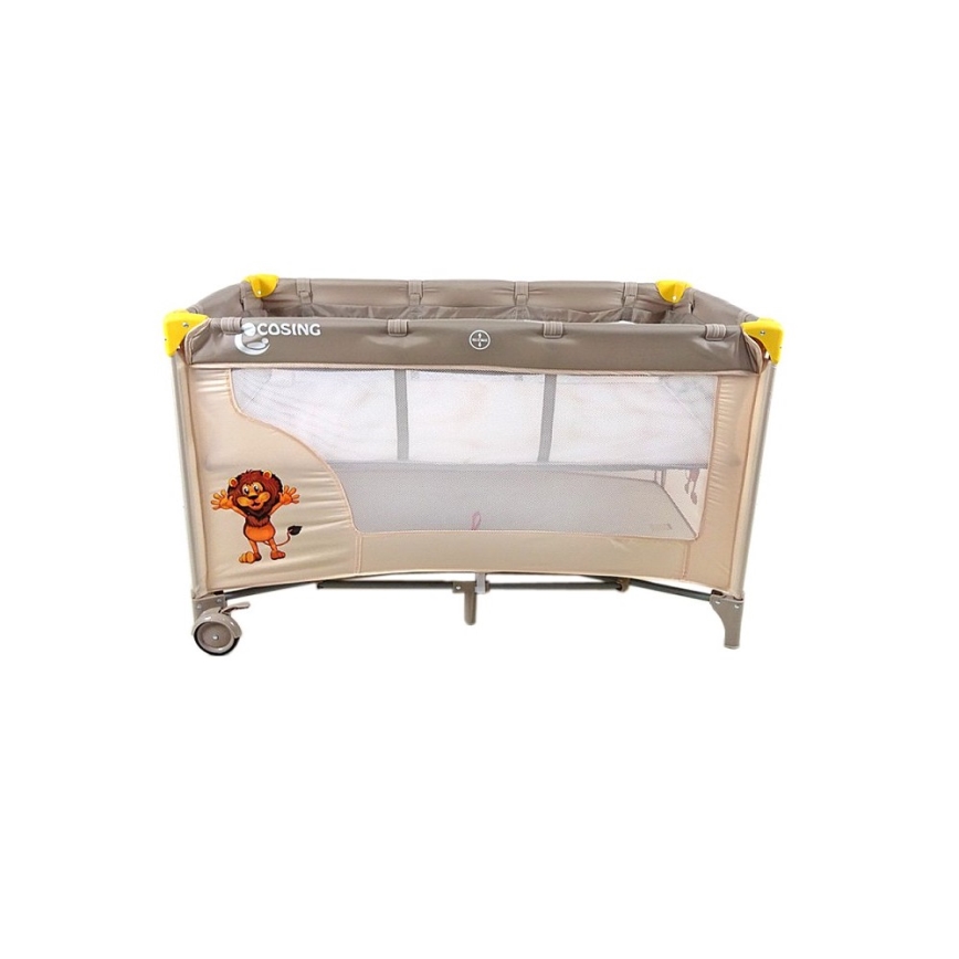 COSING - дорожнє дитяче ліжечко з регулюванням положення ADAM Lion у бежевому кольорі