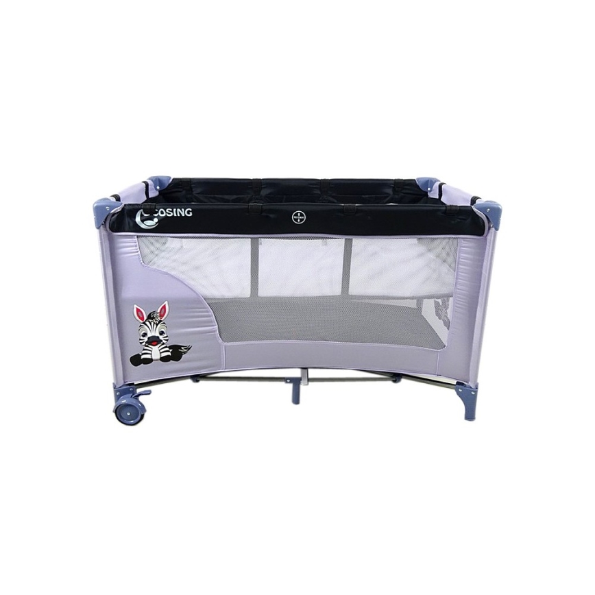 COSING - Подорожнє дитяче ліжечко з регулюванням положення ADAM Zebra Grey