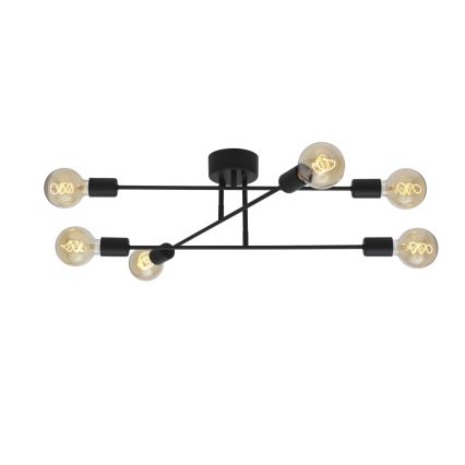 Cottex - Накладна люстра BATON 6xE27/60W/230V чорна