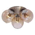 Cottex - Потолочный светильник CAPELLA 3xE14/40W/230V диаметр 37 см дымчатый/коричневый