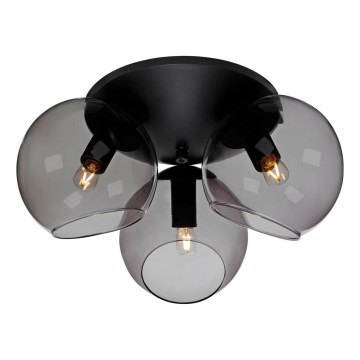 Cottex - стельовий світильник CAPELLA 3xE14/40W/230V діаметр 37 см димчастий/чорний