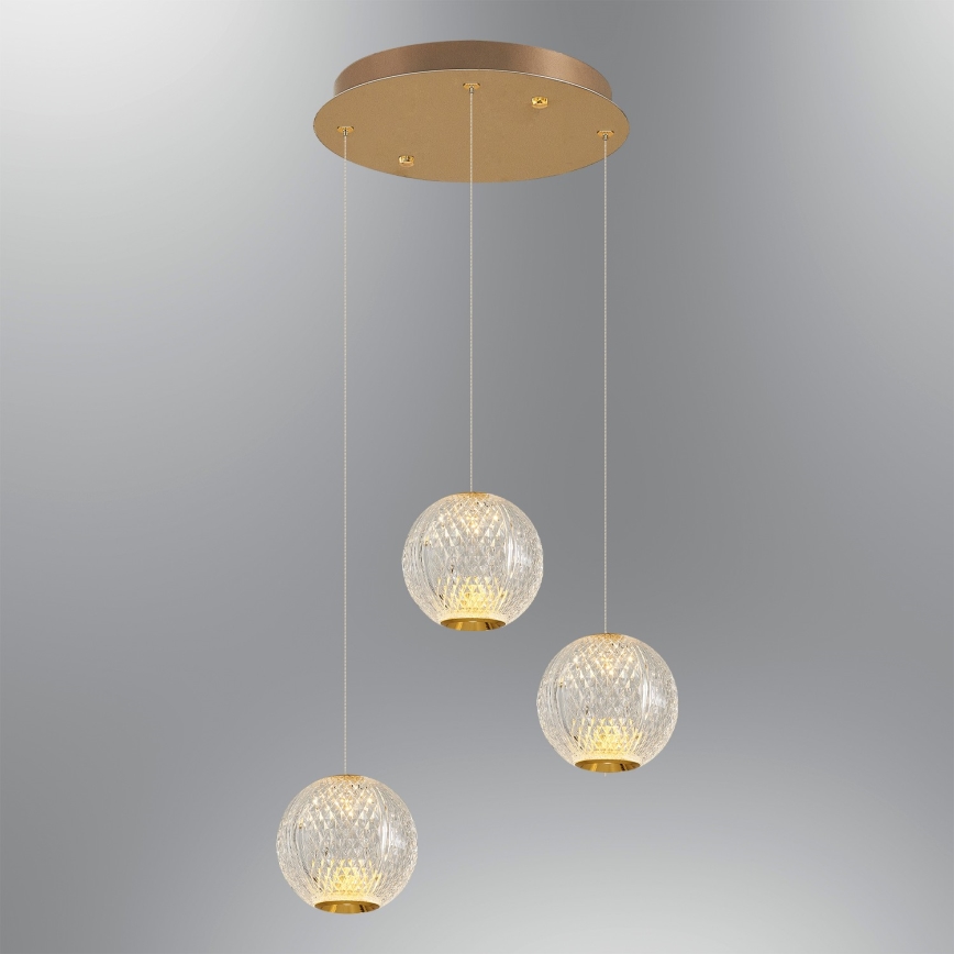 CREMONA LED Pendant Light 3xLED/5W/230V 3000K Gold