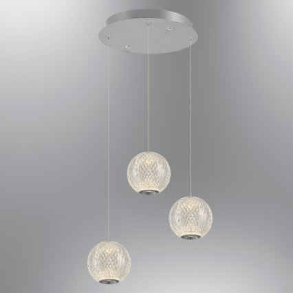 CREMONA LED Pendant Light 3xLED/5W/230V 3000K Matt Chrome