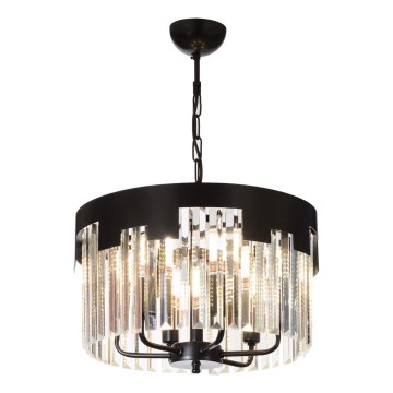 CRYSTALLINE Hanging Lamp 6xE27/40W/230V Black