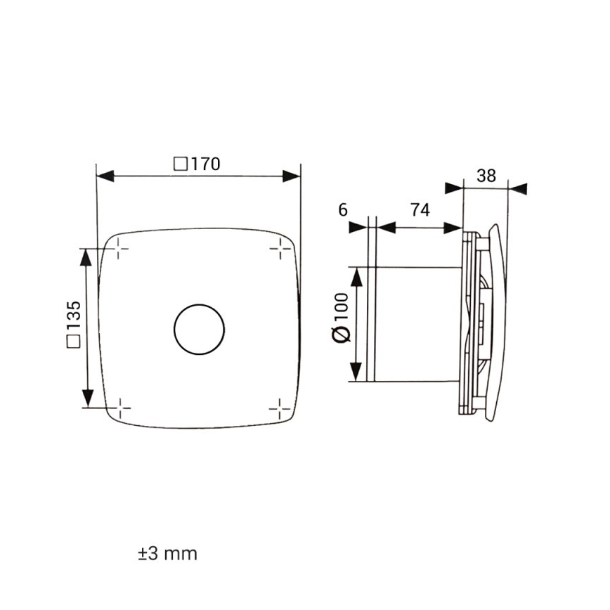 Dalap 41093zw - Осевой вентилятор с таймером 100 ONYX ZW 14 Вт/230 В