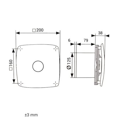 Далап 41094 - Осьовий вентилятор 125 ОНІКС 16 Вт/230 В