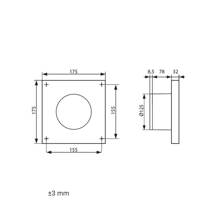 Dalap 41096 - Осеевой вентилятор 125 DARK 10 Вт/230 В