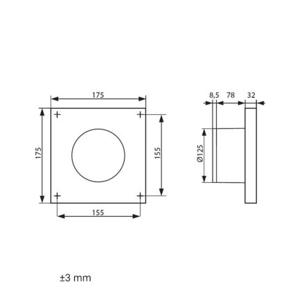 Dalap 41096ZW - Осевой вентилятор с таймером 125 DARK ZW 10 Вт/230 В