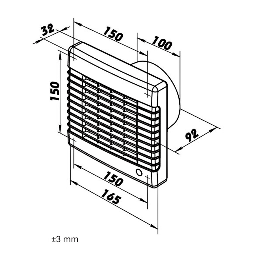 Dalap 41101 - Осьовий вентилятор з автоматичною заслінкою 100 LV 20W/230V