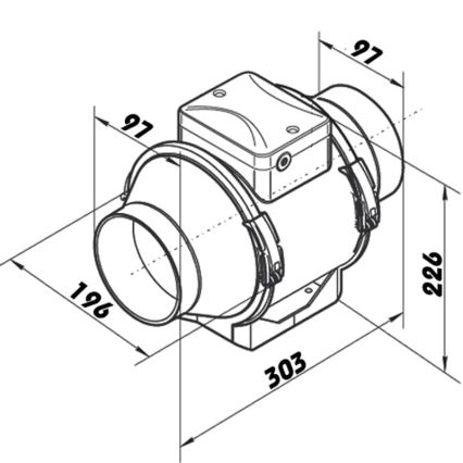 Dalap 8199 - Осьовий вентилятор AP PROFI 100 25W/230V