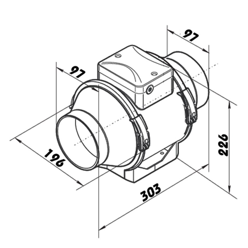 Dalap 8199 - Осьовий вентилятор AP PROFI 100 25W/230V