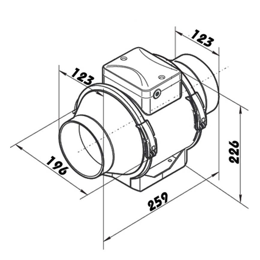 Dalap 8207 - Осеевой вентилятор AP PROFI 125, 29 Вт/230 В