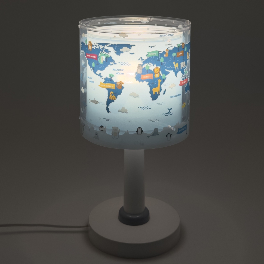 Dalber 40671 - Светодиодная детская настольная лампа WORLD 1xG4/4W/230V синяя