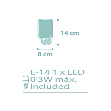 Dalber 41005H - LED Маленька лампа в розетку DOTS 1xE14/0,3W/230V