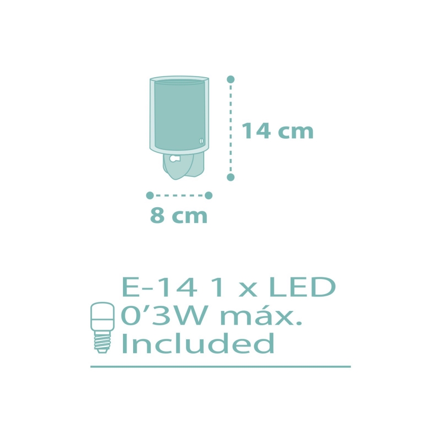 Dalber 41005H - LED Маленька лампа в розетку DOTS 1xE14/0,3W/230V