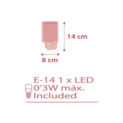 Dalber 41005S - LED Маленька лампа в розетку DOTS 1xE14/0,3W/230V