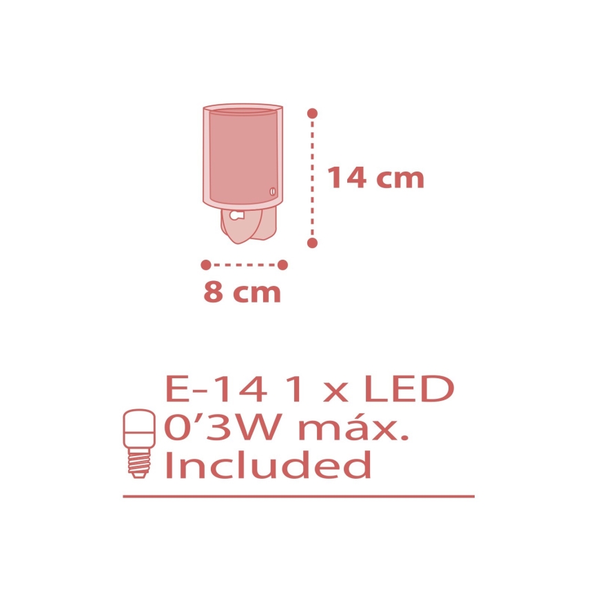 Dalber 41005S - Светодиодная лампа в розетку DOTS 1xE14/0,3W/230V