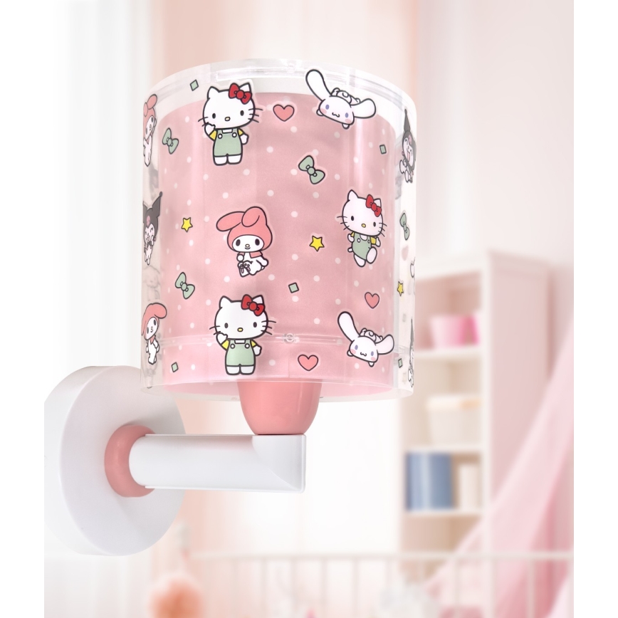 Dalber 41259 - Детская настенная лампа HELLO KITTY&FRIENDS 1xE27/15W/230V růžová