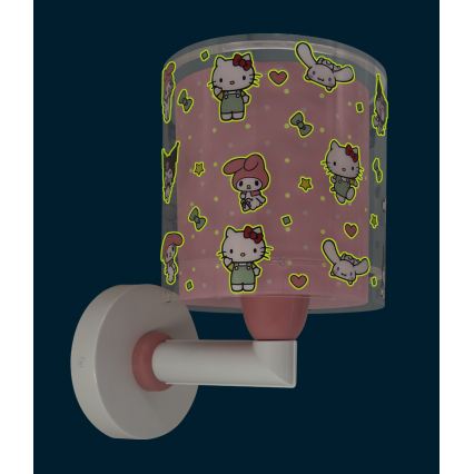 Dalber 41259 - Дитяча настінна лампа HELLO KITTY&FRIENDS 1xE27/15W/230V рожева