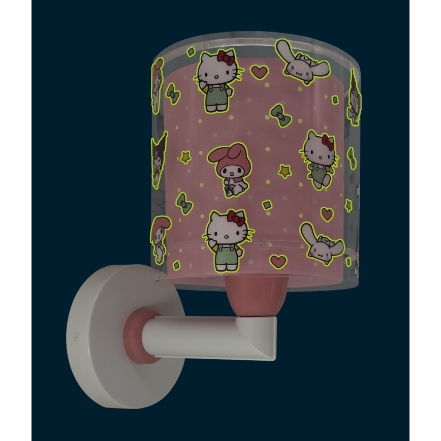 Dalber 41259 - Дитяча настінна лампа HELLO KITTY&FRIENDS 1xE27/15W/230V рожева