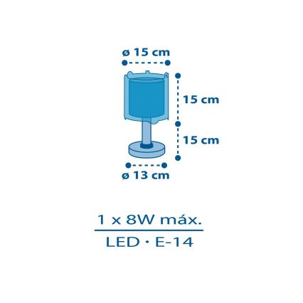Dalber 41341N - LED дитяча лампа PLANETS 1xG4/4W/230V синя