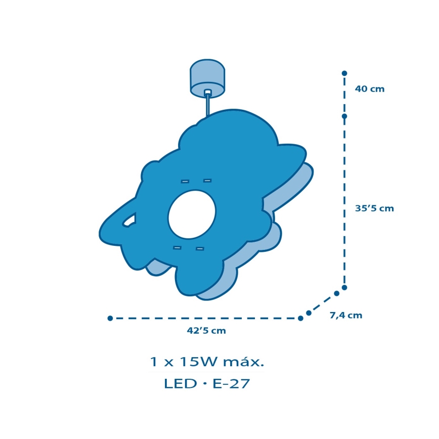 Dalber 41347 - Дитяча люстра ASTRONAUT 1xE27/15W/230V