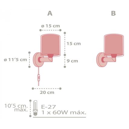 Dalber 41439 - Дитячий настінний світильник COLOR RAIN 1xE27/60W/230V