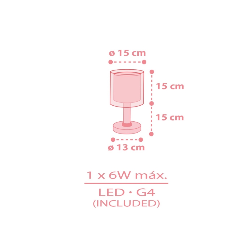 Далбер 41571S - світлодіодна дитяча лампа БЕЙБІ ТЕДДІ 1xG4/4W/230V рожева